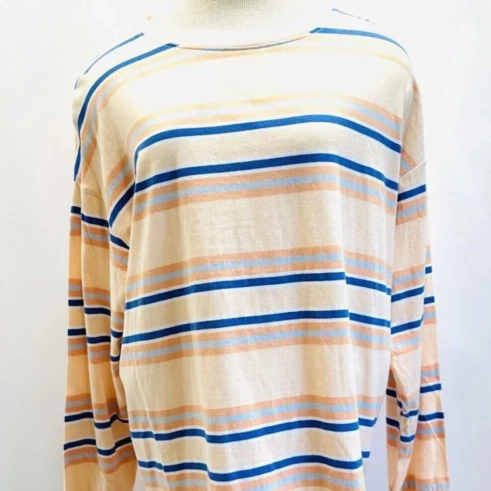 NWT SO Juniors Long Sleeve Pullover Round Neck Striped 100% Cotton Shirt Sz XXL